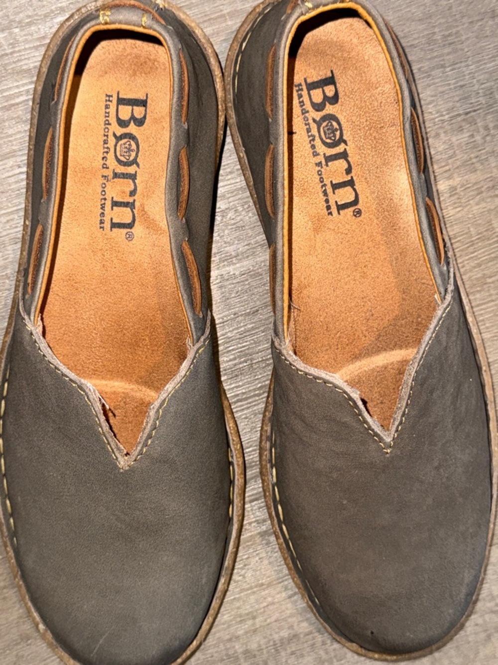 Børn Naya Grey Nubuck Leather Slip-On Loafers - Size 7.5 - Picture 15 of 15